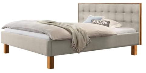 Hasena Polsterbett Noah 25 Wildbuche | Stoff beige 140x200