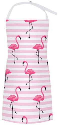 NYKVTG Delantal De Cocina Flamenco Delantal Chef Con Bolsillo Grand Para Cocinero Camarero 70×80cm