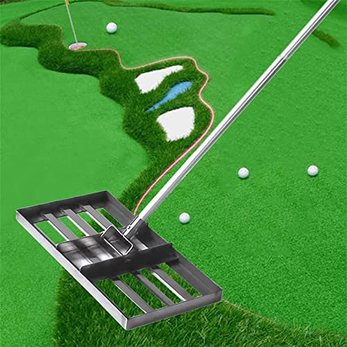 WJFLUCK Lawn Smoothing Tool, Lawn Smoothing Rake with Stainless Steel 30 X 10 Head, Strong and Durable, Heavy Duty Lawn Smoothing Machine for Patio Garden Backyard Golf Lawn Smoothing Soil Dirt