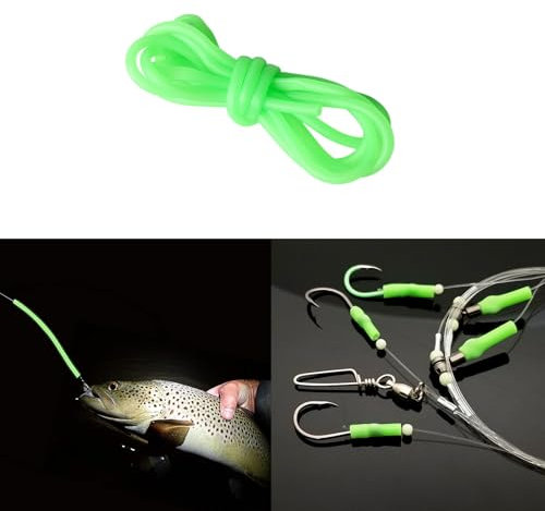 3 Meter Leuchtender Angelschlauch, ID 2mm Angelnacht Leuchtrohr Weiches Plastik Angeln Leuchtrohr Anziehen Nachtfische Angeln Tiefen Sets
