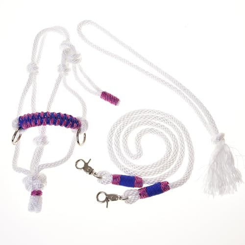 LarDen Hobby Horse Zubehör SeilSet - Halfter mit Zügel & Halsring für Größe M Steckenpferd - Weiß, Stockpferd Set, Hobby Horsing Pferd zum reiten, Spielzeug Kinder, Spielpferd, Hobbyhorse
