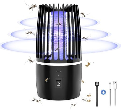 Bubbacare Lámpara Antimosquitos Eléctrico, 4000mAh Recargable Matar Repelente de Insectos Interior Exterior lampara Antimosquitos Anti Mosquitos Control de Plagas para Patio Trasero Camping