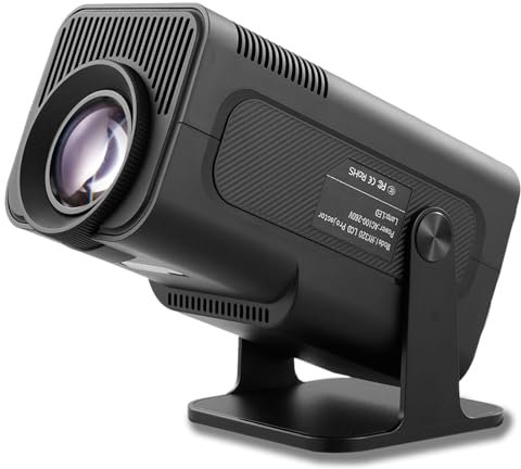 [Buit-in Apps & Auto Keystone] Mini Projector 18000 Lumen Native 1080P Full HD Support 4K, WiFi 6 & Bluetooth, Auto Keystone, Android 11.0, Portable Projector for Bedroom Home Office Outdoor Camping