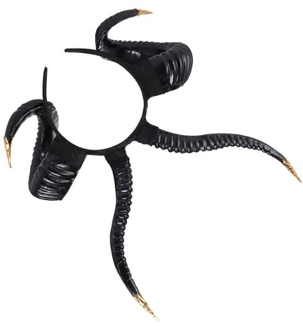 VALICLUD Krallen-Stirnband Cosplay Ziegenhörner Haarband Horn Stirnband Dämonenhörner Cosplay Hörner Halloween Haarband Ram Hörner Cosplay Halloween Kostüm Zubehör Lustiges Stirnband Schwarz
