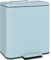 HOMCOM Papelera de Cocina Doble, 2 x 20L Papelera Doble para Reciclaje y Basura, Papelera de Pedal a Prueba de Huellas Dactilares con Tapa de Cierre Suave, Cubos Interiores Extraíbles, Verde