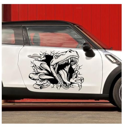 Großer Kratzer Dinosaurier Autoaufkleber Dino Tier Auto Aufkleber Motorhaube Tür Karosserie Seite Vinyl Dekor(Black,56cmwidex42cmhigh)