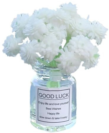 Mini Gänseblümchen Blumen in Glasvase, Mini Rose Blumenvase Auto Armaturenbrett Dekorationen Vase, Niedliche Fl Miniatur Mini Selbstklebend