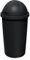 Spetebo Poubelle avec couvercle dôme noir – 60 l – Poubelle ronde en plastique avec couvercle coulissant – Poubelle de collection, grande poubelle recyclable