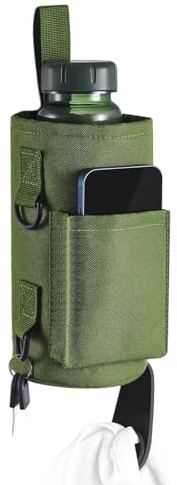 Gramigg Fitness-Wasserflaschen-Tasche, 900D-Oxford-Gewebe, mit verstellbarem Riemen und mehreren Taschen, Tasche für Fitnessstudio, armee-grün, One Size