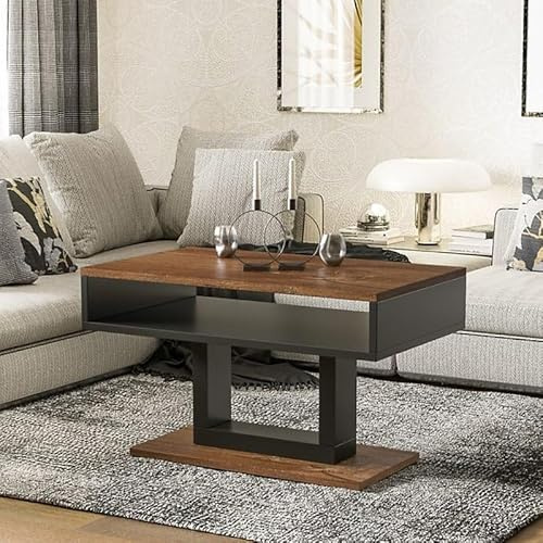 Agritrade AK TILO Modern Compact Table 100 60 58 cm Stable Laminated Board Design with Extra Storage Shelf Stirling Oak