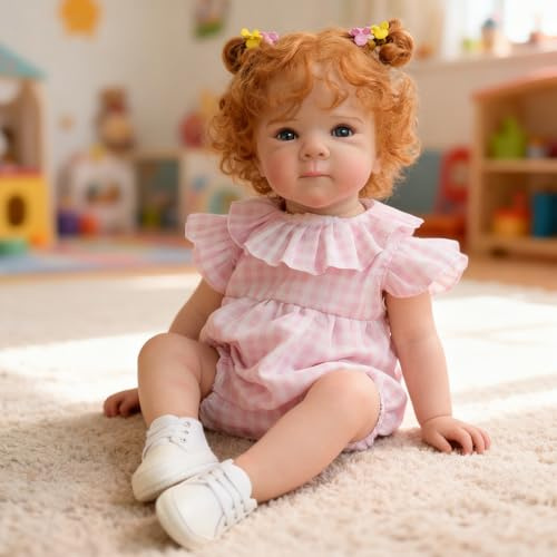 iCradle 48 cm Ganzkörper-Puppe aus Vinyl-Silikon, Reborn-Puppe, Mädchen, anatomisch korrektes handimplantiertes Haar, realistische Neugeborenen-Puppe mit Zubehör, für Kinder ab 3 Jahren