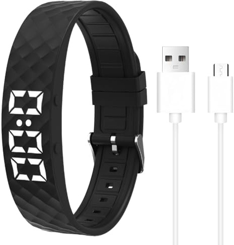 Vespire Wecker Armband Vibrationswecker Armband Schlafphasen-Wecker Smartes Vibrationsarmband mit Schrittzähler und Gesundheitsmonitor wasserdicht, Silikonband, hypoallergen
