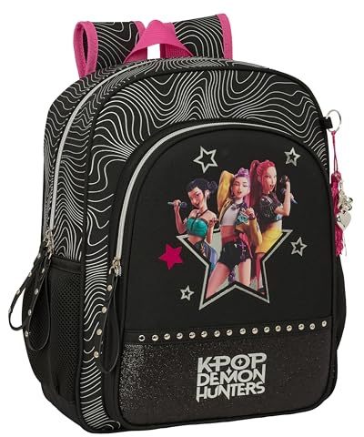 K-POP Demon Hunters - Energy Schulrucksack für Kinder, Kinderrucksack, anpassbar an Kinderwagen, ideal für Kinder im Schulalter, bequem und vielseitig, Widerstandsfähigkeit, 32 x 12 x 38 cm