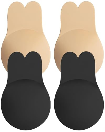 Klebe BH Push up Sticky Bra Rückenfrei Trägerloser BH Ohne Träger Klebe-BHS,Nippelpads,Unsichtbar Klebebh Strapless Invisible Wiederverwendbare Bra Große Brust Nipple Cover für Rückenfrei Kleidung(L)