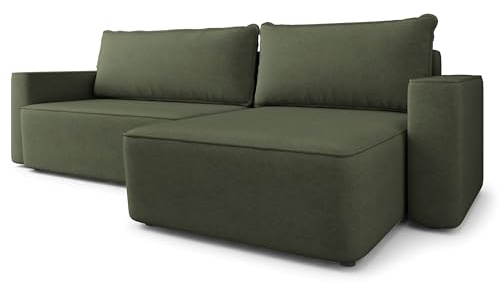 Masseno Ecksofa BELARO CL mit Schlaffunktion L-Form, Klassisch Sofa mit Bettkasten, Wohnzimmersofa, Couch, Soffa, Bettsofa, Couchgarnitur - Blau, Castel 75