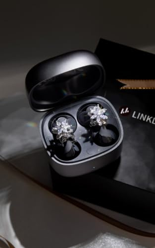 Linklike C-Flow 2026 Clip-On-Ohrhörer mit Schneeflocken-Ohrringen, für den ganzen Tag, starke Benutzer, Pro-Tuned mit Hi-Res-Audio, patentierter 0-Druck, 62H-Akku, AI Clear Call Tech, 4.7, Bluetooth