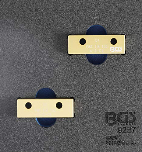 BGS 9267 | Werkstattwageneinlage 1/6: Nockenwellen-Arretierwerkzeug-Satz | für Fiat, Lancia 1.8l 16V | 2-teilig | Einlassnocken 2. Zylinder | Auslassnocken 3. Zylinder