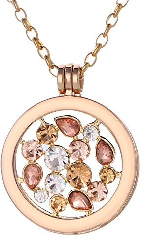 Morella Halskette Damen Gold 70 cm Edelstahl und Anhänger mit Coin 33 mm