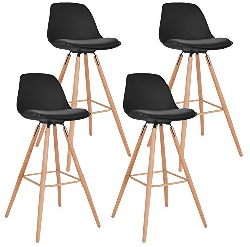 IDMarket - Lot de 4 tabourets de Bar SARA Noir