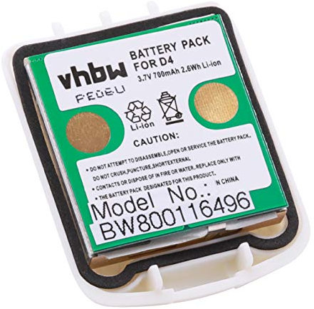 vhbw Li-Ion Battery 700 mAh (3.7 V) with Rear Cover for Cordless Landline Phone 5010808000