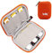 BOJLY USB Key Storage Bag, Mini Electronics Accessory Bag in Nylon Waterproof Robust Protective Case with 6 Compartments for SD Card, USB Key, Earphone Cable, Orange
