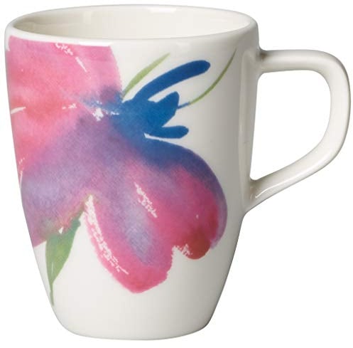 Villeroy & Boch Artesano Flower Art Mocha/Espresso Cup, 100 ml, Premium Porcelain, White/Coloured