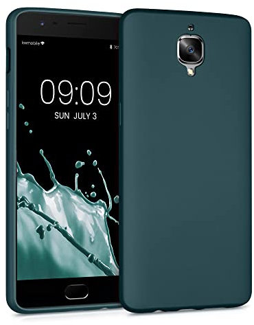 kwmobile Housse Compatible avec OnePlus 3 / 3T Coque - Housse de téléphone Protection Souple en TPU - pétrole métallique