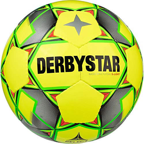 Derbystar Kinder Fußball Basic Pro S-Light Futsal, gelb grau Gruen, 4, 1743400584