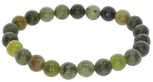 Jade Nephrit Kugel Schmuck Edelstein Stretch Armband 8S228 - individuelle Größe Kugel Durchmesser 8mm, DisplayLength 20