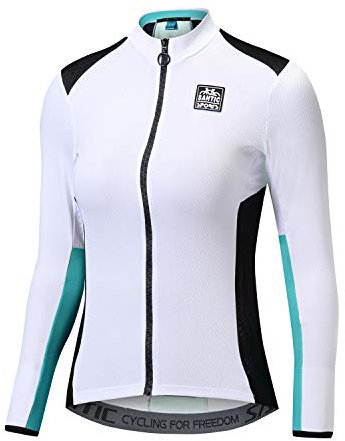 Santic Cycling Jerseys for Women Long Sleeves Womens Cycling Shirt Bike Jersey MTB Jersey for Women Blue XS