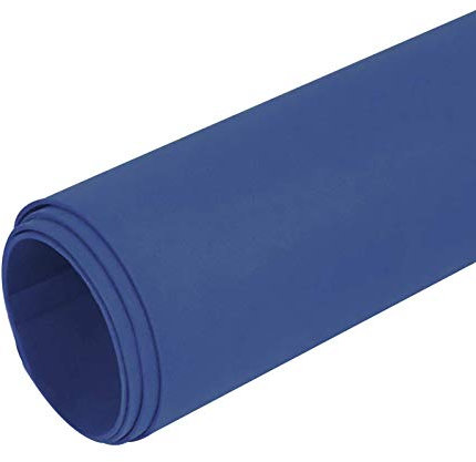 Moosgummi 90cm breit ab 0,5m 23 Farben Schaumgummi PE Schaumstoff Basteln Stoff, gerollter Versand, Farbe:blau