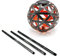 esotec Solarkugel für Garten BAHIRA | LED-Feuer-Blume Bodenleuchten Gartenkugel Solarleuchten Kugelleuchte | METALL AKKU Lichtfarbe orange bernstein warmweiß 5lm winterfest outdoor 102836