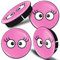 Biomar Labs® 4 x 60mm / 55mm Augen mit Wimpern Rosa Universal Kunststoff Nabenkappen Kappen Felgendeckel Radkappen Radnabendeckel Nabendeckel Auto Tuning C 17