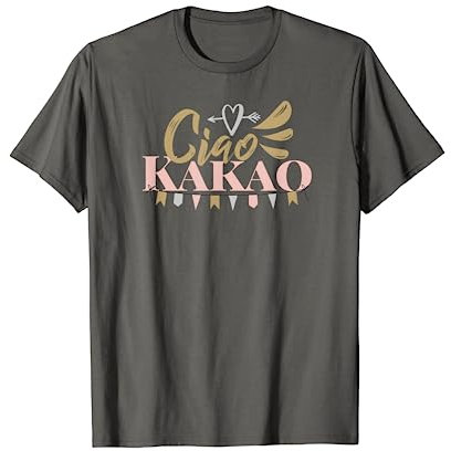 Ciao Kakao - Grau, S, Cartoon-T-Shirt, Herren, Unisex, Halbarm, T-Shirt, Hemd