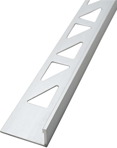 Dalsys Fliesenschiene Winkelprofil Aluminium (eloxiert) Chrom glänzend 2,5m x 12,5mm, Fliesenprofil