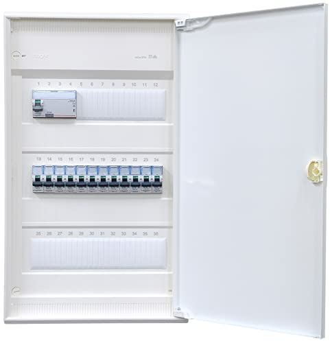 Hager VA36CN Répartiteur en saillie 3 rangées prêt à être raccordé avec bornier Équipement Legrand 1 x FI 4 broches + 12 x LS B16A