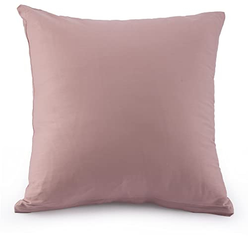 ATsense 2er Set Kissenbezug 50x50 cm - 100% Baumwolle, Rosa Kopfkissenbezug mit Reißverschluss, Super Weicher Kissenbezug, ÖkoTex Zertifiziert für Allergiker Geeignet