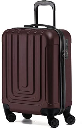 Flight Knight Premium Hard Shell Lightweight Cabin Suitcase - 8 Spinner Wheels - Built-in TSA Lock & USB Port - Luggage Approved for Over 100 Airlines Including Ryanir (Priority) - 55x40x20cm