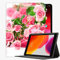 YENDOSTEEN Coque pour iPad Air 2 9.7 Pouces, Rose Rose Bouquet De Fleurs Romantique Housse Étui avec Veille/Réveil Automatique