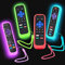Schutzhülle für Roku-Fernbedienung, Hülle für Hisense/TCL Roku TV Steaming Stick/Express Universal Ersatz Controller Silikon Hülle Skin Glow in The Dark Green Sky Purple Red 4 Stück