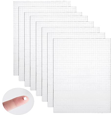 8 fogli 9600 pezzi quadrati in schiuma a pois mini doppio adesivo 3D Pop Foam Square Mount, 2 pollici nastro biadesivo in schiuma per album 3D di carta fai da te, spessore 0,07 pollici