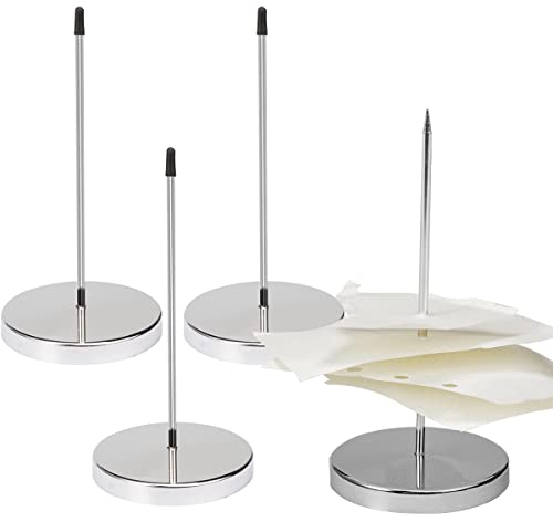 4 Piezas Pincho para Notas Factura Recibo Nota,Tenedor de Billetes,Soporte Recibos Metálica para Factura,Titular de la Pedido en Papel Para Oficina, Horquilla para Recibo Cocina,Hotel,Escritorio