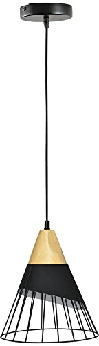 HOMCOM Hängelampe Deckenlampe mit E27 Sockel, 40 W Hängeleuchte, verstellbare Pendelleuchte, im Industrie Design für Flur, Schlafzimmer, Schwarz, Ø24 x 28cm