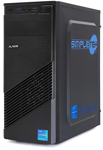 SIMPLETEK PC Desktop Core i3 3.10GHz Windows 10 Pro 8GB RAM SSD 240GB | Computer Fisso da Ufficio, Scolastico, Lavoro e Uso Quotidiano