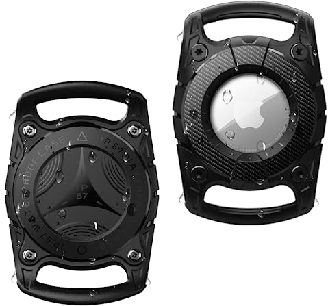 2er Pack Airtag Hülle Wasserdicht - ONEONTA Airtag Hund - Airtag Hundehalsband - Airtag Halsband Hund - Apple Airtag Hund - Airtag Anhänger Hund - Air Tag Hund für Hund Katze Halsband (breite 2.5CM)