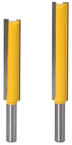 Gasea 2pcs 8mm Shank Extra Long Straight Router Bit 2 3 Cutting Trimming Cutter for Woodworking Cutter Tool