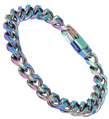 GALPADA 1stk Ombre-armband Titanstahlarmband Hip-hop-armband Armbänder Gradient Handkette Aus Titanstahl Farbverlauf Punk-handgelenk Männer Und Frauen Schmuck Metall Stahl