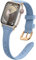 WoPail Bracelet Cuir Femme pour Apple Watch 41mm 40mm 38mm pour Apple Watch SE 2/SE pour iWatch Series 10/9/8/7/6/5/4/3/2/1 Mince et Léger Bracelet de Remplacement pour 41mm 40mm 38mm Bleu