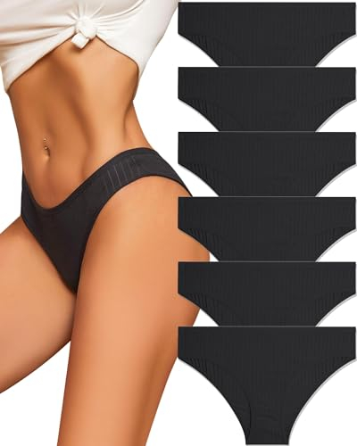 ALL OF ME 6er Pack Seamless Slips Damen Nahtlose Unterwäsche Spitzen Hipster Sexy Brazilian Slip Frauen Unterhosen Angenehme Panties S-XL