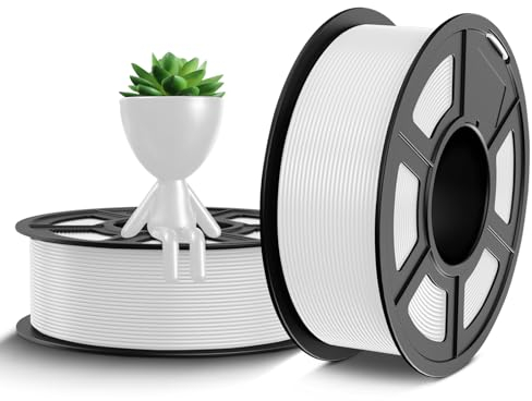TECBEARS PETG Filament 1.75 mm Weiß 2 kg, Stärker Zähigkeit PETG 3D Drucker Filament, 2 Spulen, 1kg pro Spule, Maßgenauigkeit +/- 0,02 mm, Kompatibel mit FDM Drucker
